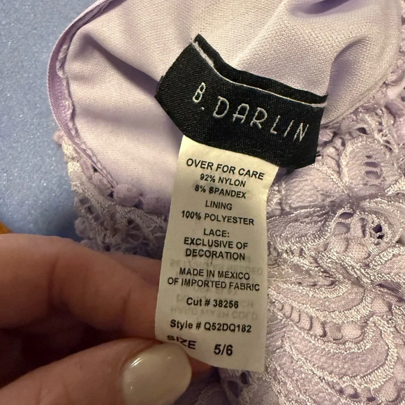 B Darlin Purple Halter Fit and Flare Mini Dress - Picture 4 of 6